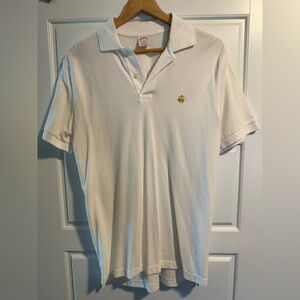 Brooks Brothers White Polo Shirt with Gold Logo